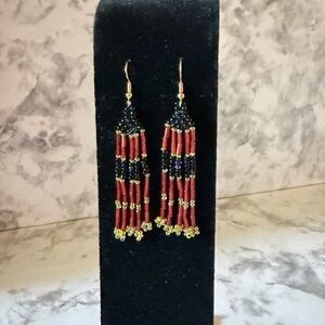 Elegant Beaded Tassel Earrings